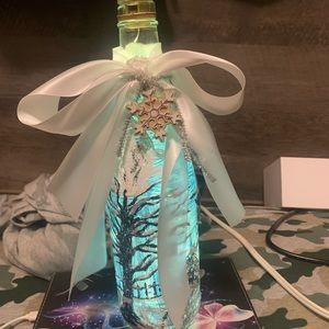 Hand painted LED wine bottle decoration